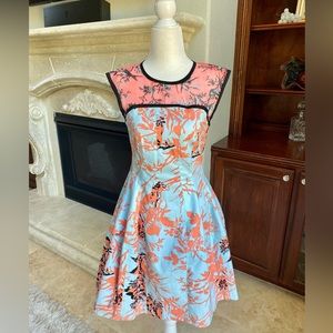 Nanette Lepore Floral Blue Coral Floral Dress